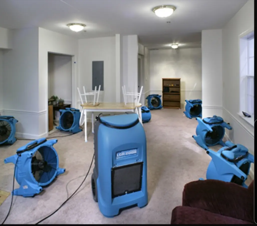 Air movers and dehumidifier setup for Water Extraction & Removal in Marco Island